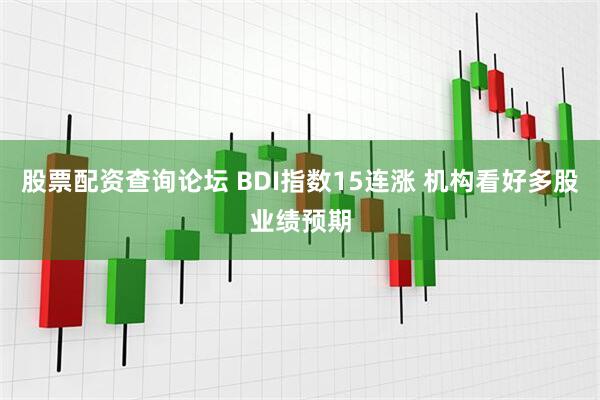 股票配资查询论坛 BDI指数15连涨 机构看好多股业绩预期